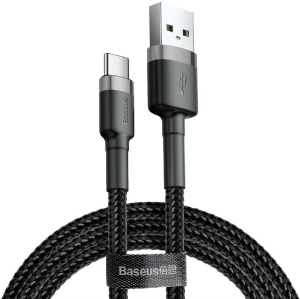 Купить Кабель Baseus Cafule Series USB/USB-C 2m CATKLF-CG1 (Gray/Black) 1209859